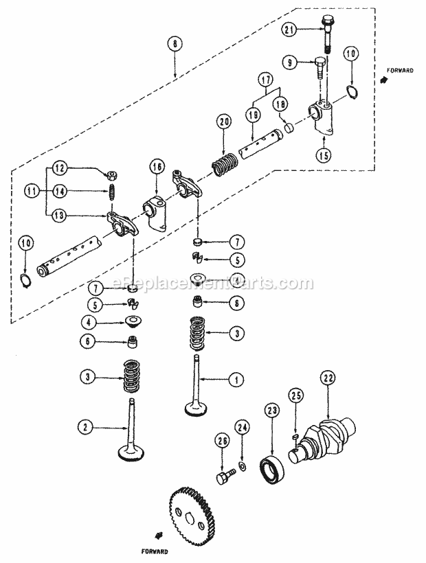Timing Parts Diagram and Parts List for 54A-443D100 Cub Cadet Lawn Tractor
